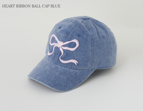 [RONRON] HEART RIBBON BALL CAP (9colour)