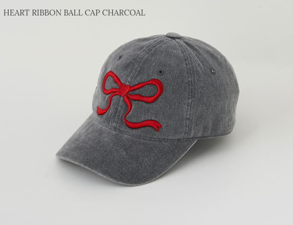 [RONRON] HEART RIBBON BALL CAP (9colour)