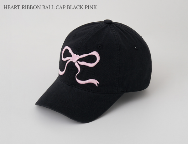 [RONRON] HEART RIBBON BALL CAP (9colour)