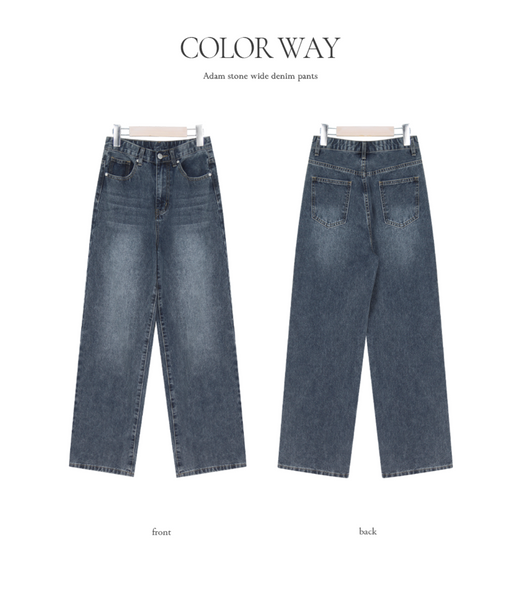 [GIRLS RECIPE] Stone Wide Denim Pants