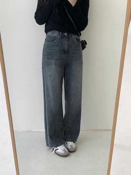 [GIRLS RECIPE] Stone Wide Denim Pants