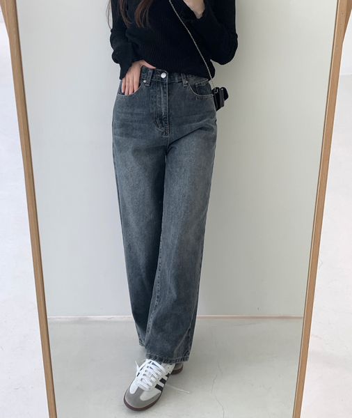 [GIRLS RECIPE] Stone Wide Denim Pants