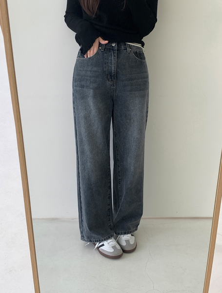 [GIRLS RECIPE] Stone Wide Denim Pants