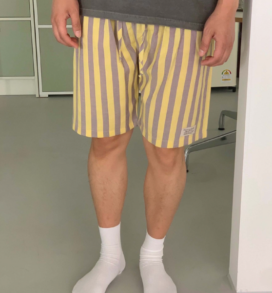 [little sloth] Homewear Couple Label Stripe Pants