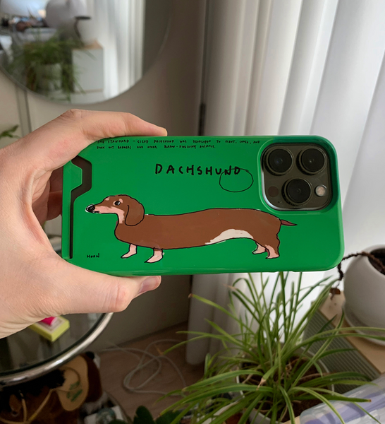 [3MONTHS] Dachshund Card Storage Phone Case