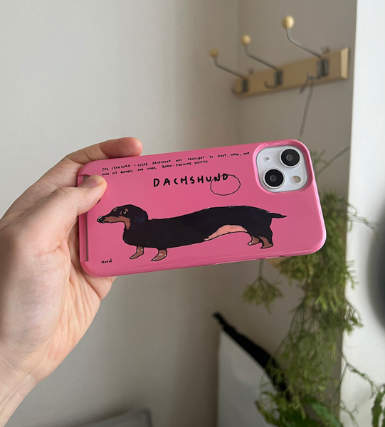 [3MONTHS] Dachshund Card Storage Phone Case