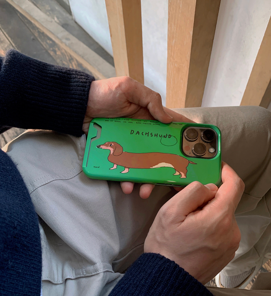 [3MONTHS] Dachshund Card Storage Phone Case