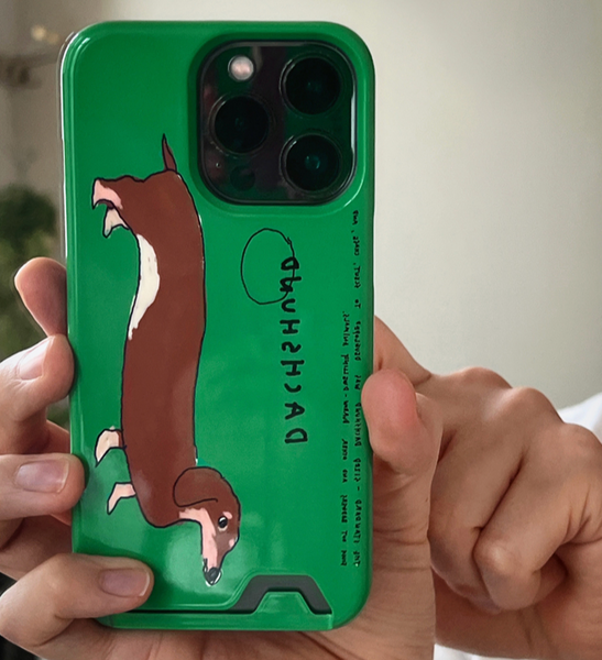 [3MONTHS] Dachshund Card Storage Phone Case