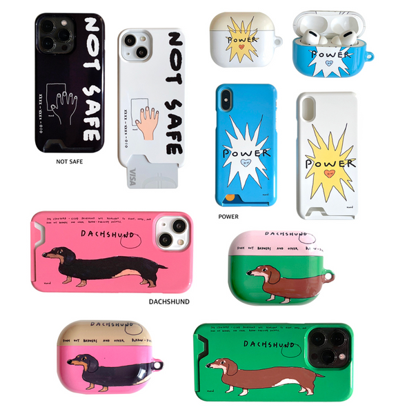 [3MONTHS] Dachshund Card Storage Phone Case