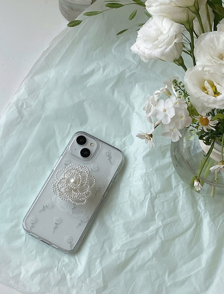 [Romantic Mood] Frill Rose Jelly Hard Case (MagSafe Case)