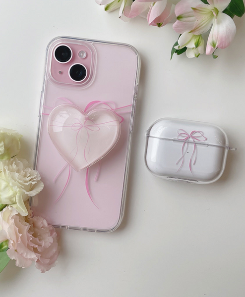 [Romantic Mood] Ribbon Tie Jelly Hard Case