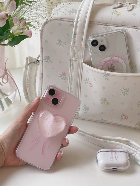 [Romantic Mood] Ribbon Tie Jelly Hard Case