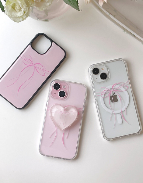 [Romantic Mood] Ribbon Tie Jelly Hard Case