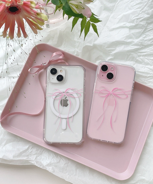 [Romantic Mood] Ribbon Tie MagSafe Jelly Case