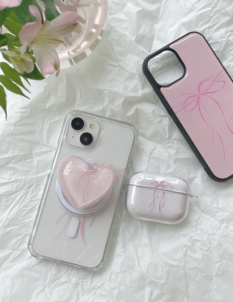 [Romantic Mood] Ribbon Tie Epoxy Phone Case