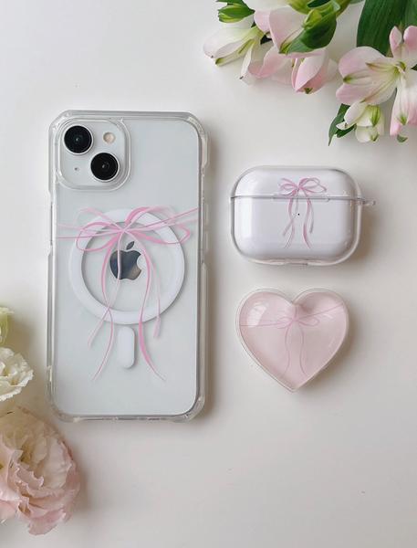 [Romantic Mood] Ribbon Tie MagSafe Jelly Case