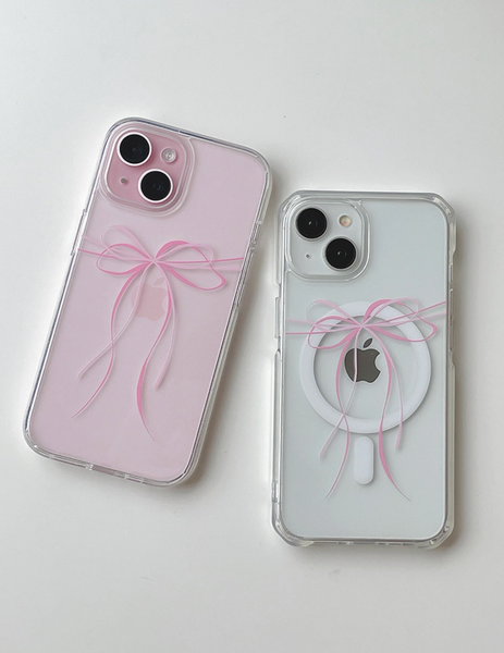 [Romantic Mood] Ribbon Tie MagSafe Jelly Case