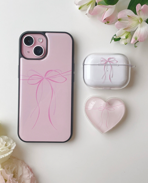 [Romantic Mood] Ribbon Tie Epoxy Phone Case