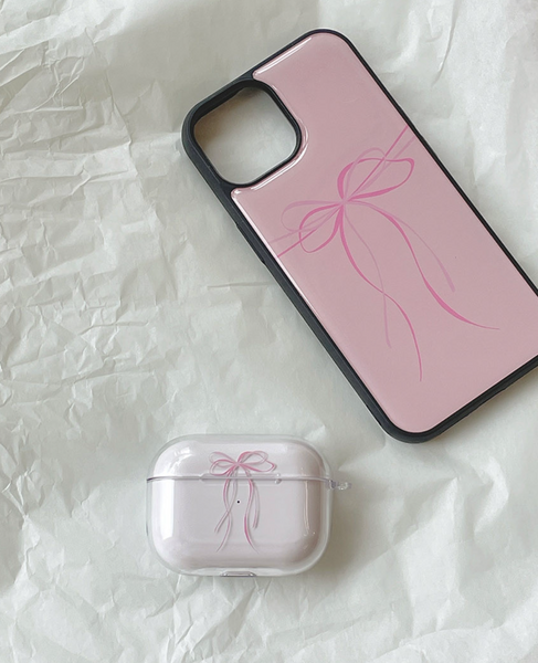 [Romantic Mood] Ribbon Tie Epoxy Phone Case