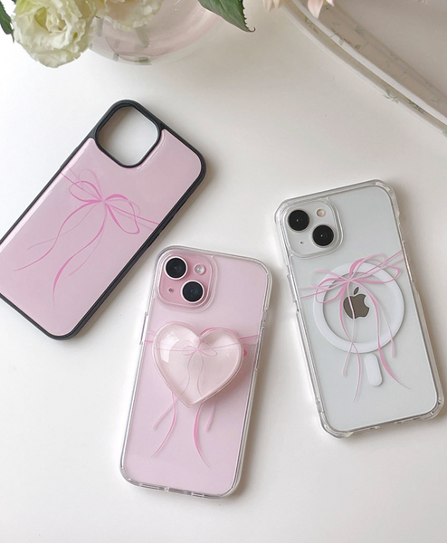 [Romantic Mood] Ribbon Tie Epoxy Phone Case