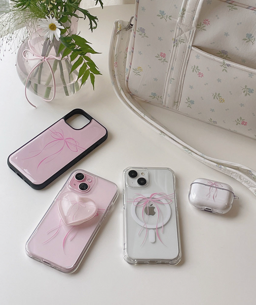 [Romantic Mood] Ribbon Tie Epoxy Phone Case