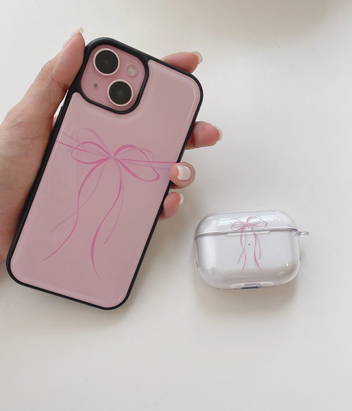 [Romantic Mood] Ribbon Tie Epoxy Phone Case