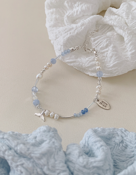 [SOYE PI-NE] Dolphin Water Blue Freshwater Pearl Bracelet