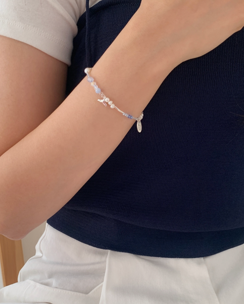 [SOYE PI-NE] Dolphin Water Blue Freshwater Pearl Bracelet