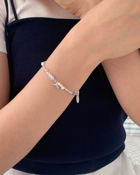 [SOYE PI-NE] Dolphin Water Blue Freshwater Pearl Bracelet