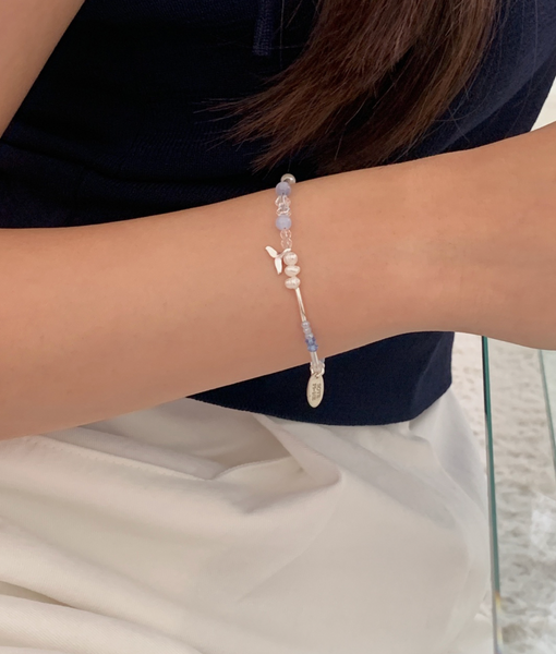 [SOYE PI-NE] Dolphin Water Blue Freshwater Pearl Bracelet