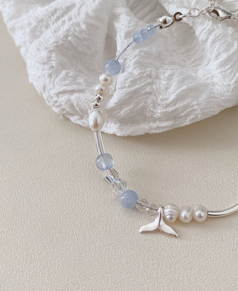 [SOYE PI-NE] Dolphin Water Blue Freshwater Pearl Bracelet