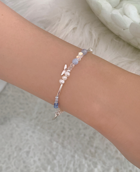 [SOYE PI-NE] Dolphin Water Blue Freshwater Pearl Bracelet