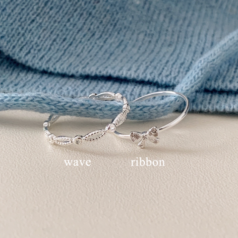 [SOYE PI-NE] Sia Ribbon Wave Ring Set