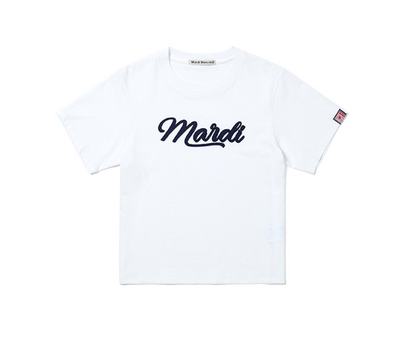 [MARDI MERCREDI] SLIM TSHIRT MARDI VINTAGE LOGO (WHITE NAVY)