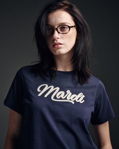 [MARDI MERCREDI] SLIM TSHIRT MARDI VINTAGE LOGO (NAVY BEIGE)