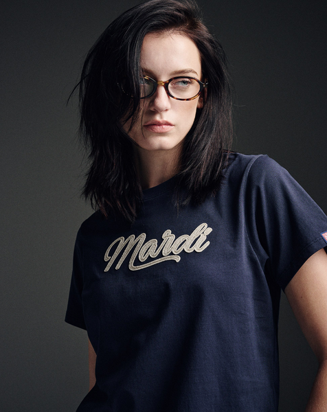 [MARDI MERCREDI] SLIM TSHIRT MARDI VINTAGE LOGO (NAVY BEIGE)