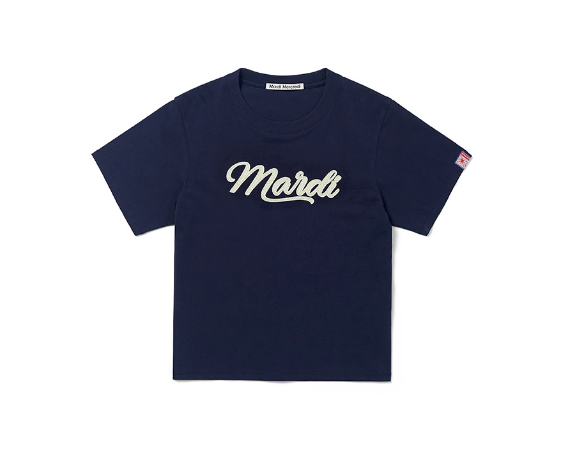 [MARDI MERCREDI] SLIM TSHIRT MARDI VINTAGE LOGO (NAVY BEIGE)