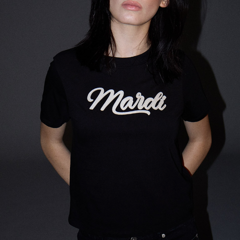 [MARDI MERCREDI] SLIM TSHIRT MARDI VINTAGE LOGO (BLACK IVORY)