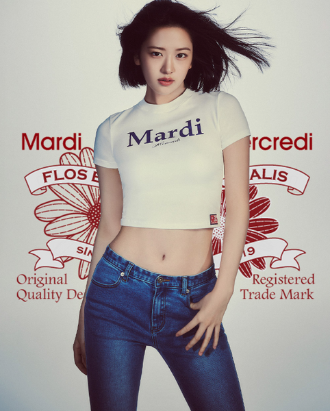 [MARDI MERCREDI] CROPPED TSHIRT MARDI CLASSIC (WHITE NAVY)