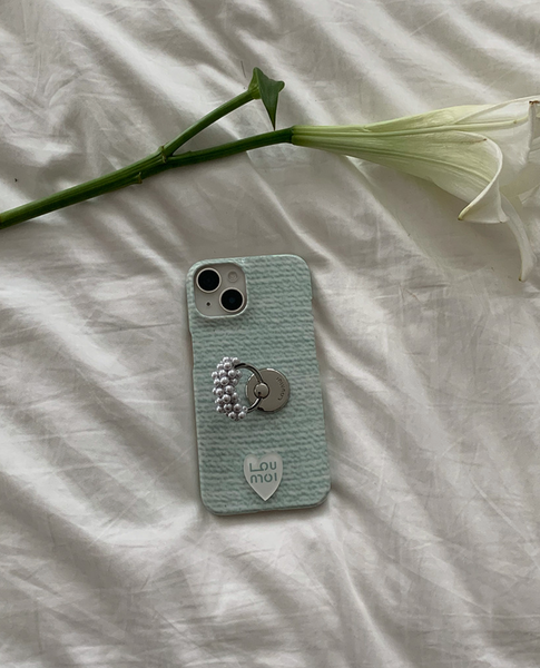 [Loumoi] Mint Tweed Phone Case (4Types)