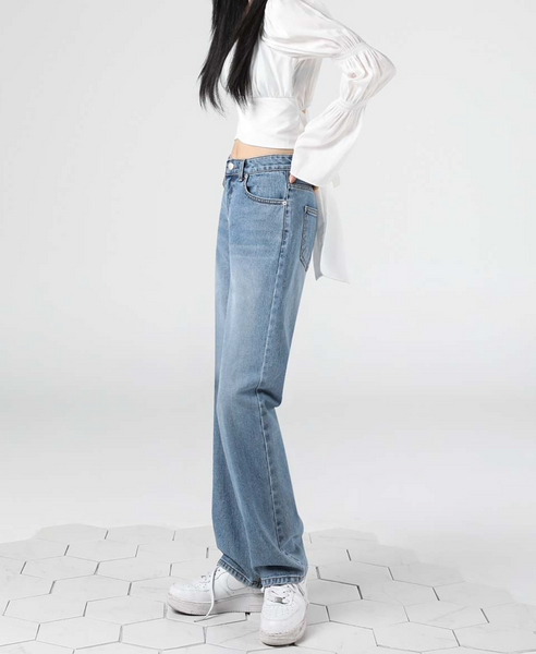 [Avandress] STRAIGHT WIDE DENIM PANTS LIGHT BLUE