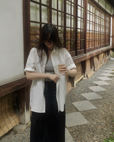 [SLOWAND] # SLOWMADE Men's Fit Real Over Half-Shirt