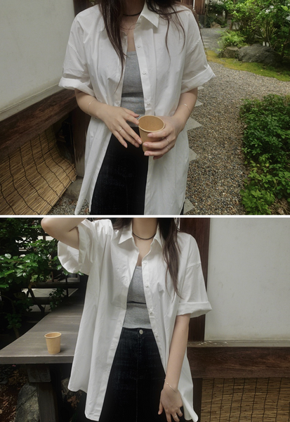 [SLOWAND] # SLOWMADE Men's Fit Real Over Half-Shirt