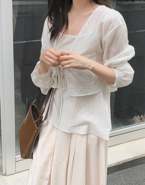 [SLOWAND] Tencel Sleeveless and Cardigan Set