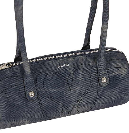 [ILLIGO] Love Stitch Shoulder Bag Black