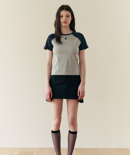 [ROCCI ROCCI] Classic Symbol Raglan T-shirt [MELANGE GREY]