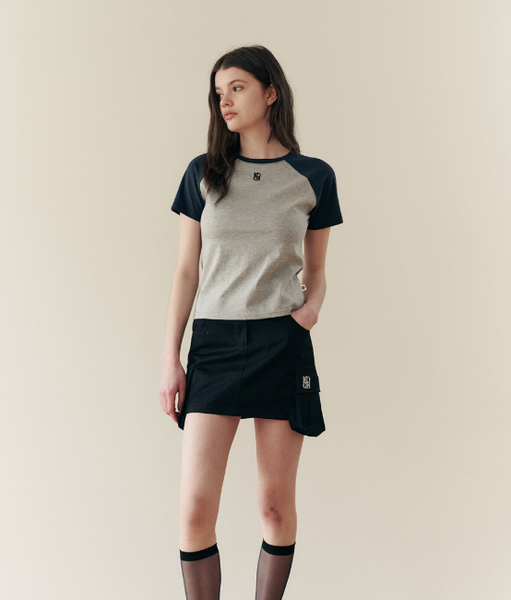 [ROCCI ROCCI] Classic Symbol Raglan T-shirt [MELANGE GREY]