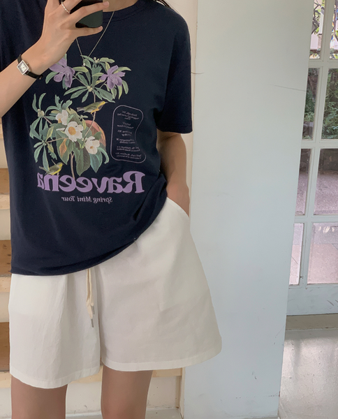 [FROM HEAD TO TOE] Banding Cotton Embroidered Shorts