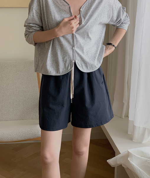 [FROM HEAD TO TOE] Banding Cotton Embroidered Shorts