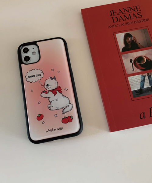 [whiskersville] Tomato Cat Epoxy Phone Case